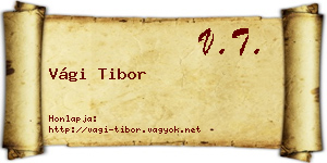 Vági Tibor névjegykártya